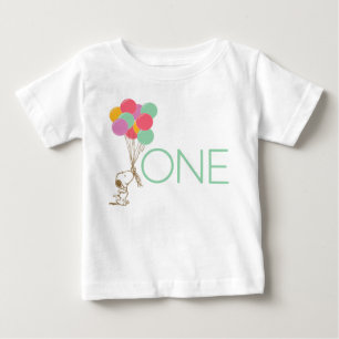 Pour Bébé Snoopy et ballons 1er anniversaire Baby T-shirt
