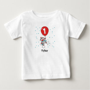 Pour Bébé Sock Singe premier anniversaire Baby T-shirt