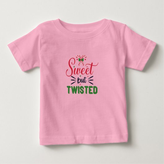 Pour Bébé Sweet But Twisted Holiday T-Shirt | Festive Candy (Devant)