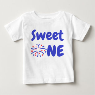 Pour Bébé Sweet One Firework 1er anniversaire Baby T-shirt