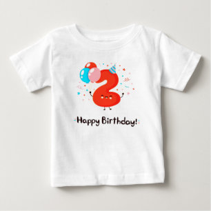 Pour Bébé Sympa souriant numéro 2 avec T-shirt ballons