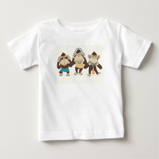 Pour Bébé T-shirt 3 singes (Devant)