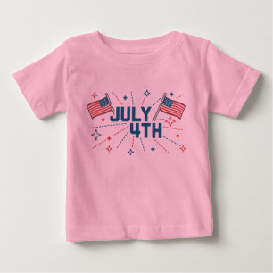Pour Bébé T-shirt 4 juillet rose Toddler
