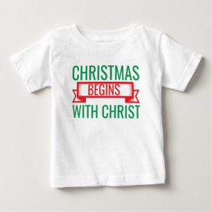 Pour Bébé T-Shirt à capuche Christmas Begins with Christ-155