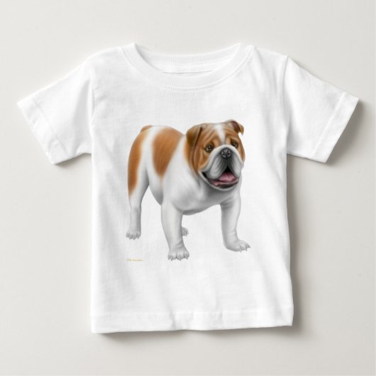 Pour Bébé T-shirt anglais de nourrisson de bouledogue (Devant)