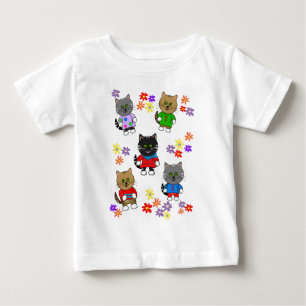 Pour Bébé T-shirt Animaux mignons Cartoon Chats