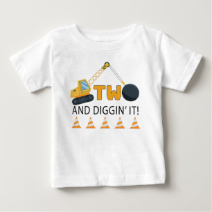 Pour Bébé T-Shirt anniversaire Two and Diggin’ It Constructi