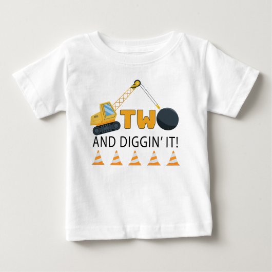 Pour Bébé T-Shirt anniversaire Two and Diggin’ It Constructi (Devant)
