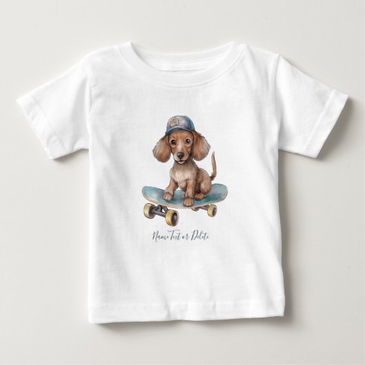 Pour Bébé T-Shirt au Dachshund aquarelle (Devant)