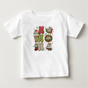 Pour Bébé T-shirt avec des personnages de monstre de Noël mi