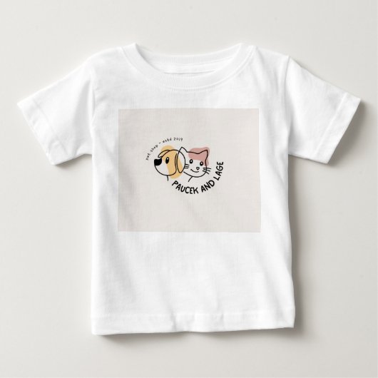 Pour Bébé t-shirt avec design chat et chien (Devant)