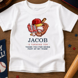 Pour Bébé T-shirt Baseball Anniversaire Enfants Bleu Marine