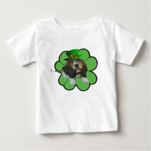 Pour Bébé T-Shirt Basset Hound Happy St. Patrick's Clover