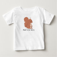 T-shirt bébé, Écureuil mignon, ajouter texte perso