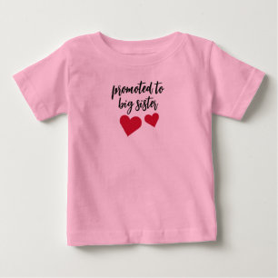 Pour Bébé T-shirt Big Sister Red Hearts