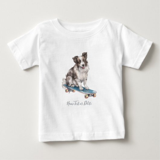 Pour Bébé T-Shirt Border Collie Aquarelle (Devant)