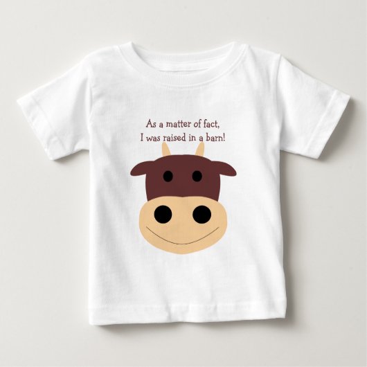 Pour Bébé T-shirt brun mignon de nourrisson de vache (Devant)