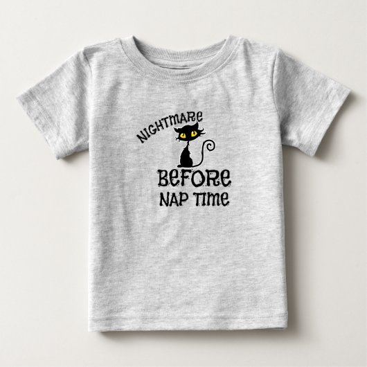 Pour Bébé T-Shirt Chat Noir Halloween (Devant)