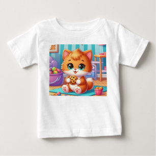 Pour Bébé T-shirt chaton joueur avec un cookie