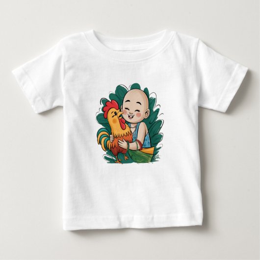 Pour Bébé T-Shirt | Chloe Baby Câline le Coq (Devant)