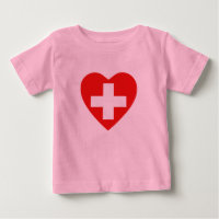 T-shirt Coeur Drapeau Suisse