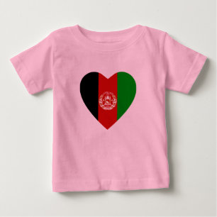 Pour Bébé T-shirt Coeur du drapeau afghan