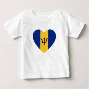 Pour Bébé T-shirt Coeur du drapeau de la Barbade