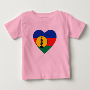 Pour Bébé T-shirt Coeur du drapeau de la Nouvelle-Calédonie
