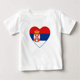 Pour Bébé T-shirt Coeur du drapeau de la Serbie