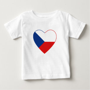 Pour Bébé T-shirt Coeur du drapeau de la Tchéquie