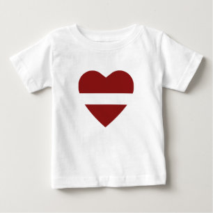 Pour Bébé T-shirt Coeur du drapeau de Lettonie