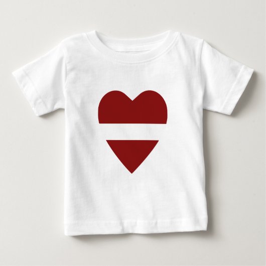 Pour Bébé T-shirt Coeur du drapeau de Lettonie (Devant)