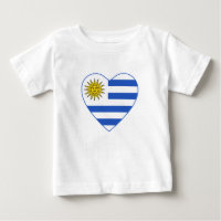 T-shirt Coeur du drapeau de l'Uruguay