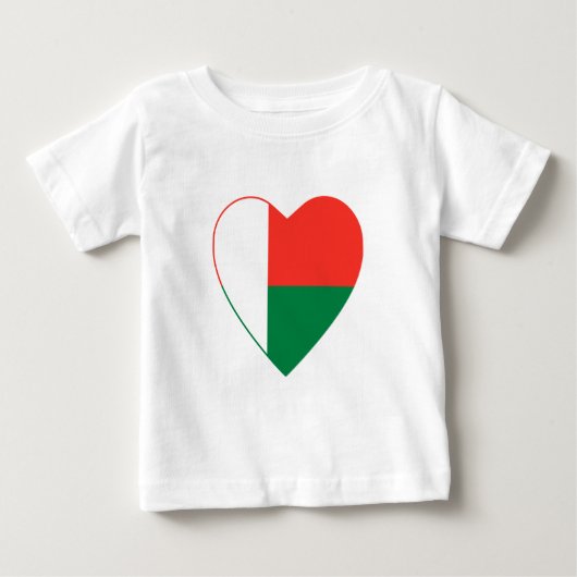 Pour Bébé T-shirt Coeur du drapeau de Madagascar (Devant)
