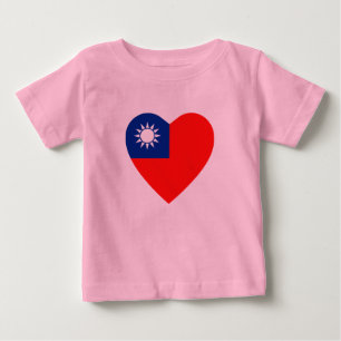 Pour Bébé T-shirt Coeur du drapeau de Taïwan