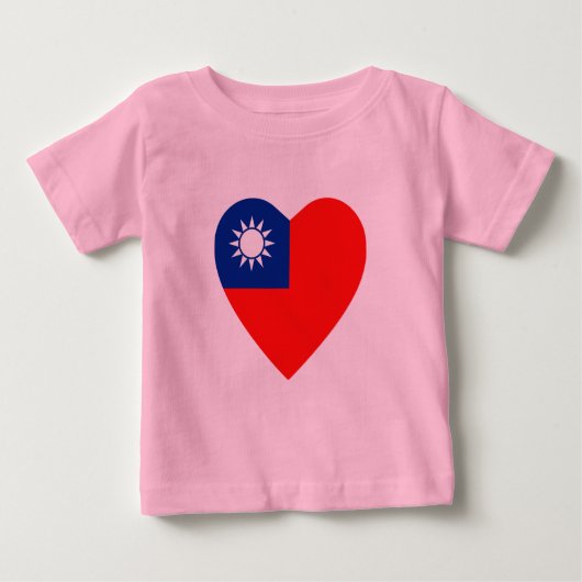 Pour Bébé T-shirt Coeur du drapeau de Taïwan (Devant)