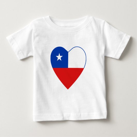 Pour Bébé T-shirt Coeur du drapeau du Chili (Devant)