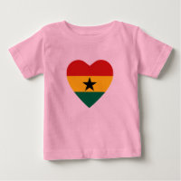 T-shirt Coeur du drapeau du Ghana