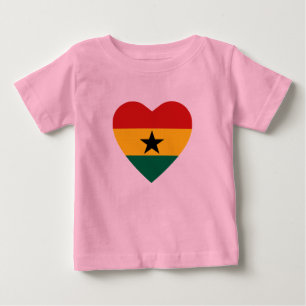 Pour Bébé T-shirt Coeur du drapeau du Ghana