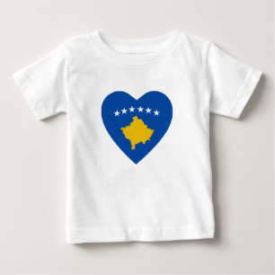Pour Bébé T-shirt Coeur du drapeau du Kosovo
