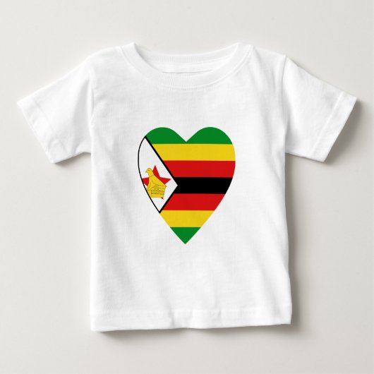 Pour Bébé T-shirt Coeur du drapeau du Zimbabwe (Devant)