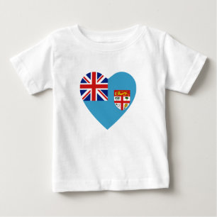 Pour Bébé T-shirt Coeur du drapeau fidjien