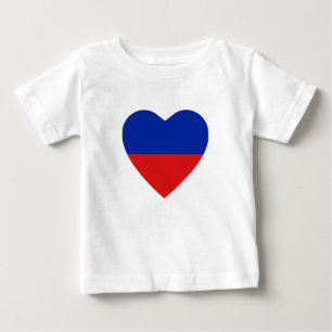 Pour Bébé T-shirt Coeur du drapeau haïtien