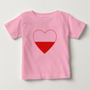 Pour Bébé T-shirt Coeur du drapeau polonais