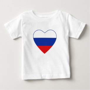 Pour Bébé T-shirt Coeur du drapeau russe
