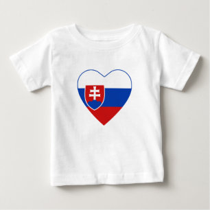 Pour Bébé T-shirt Coeur du drapeau slovaque