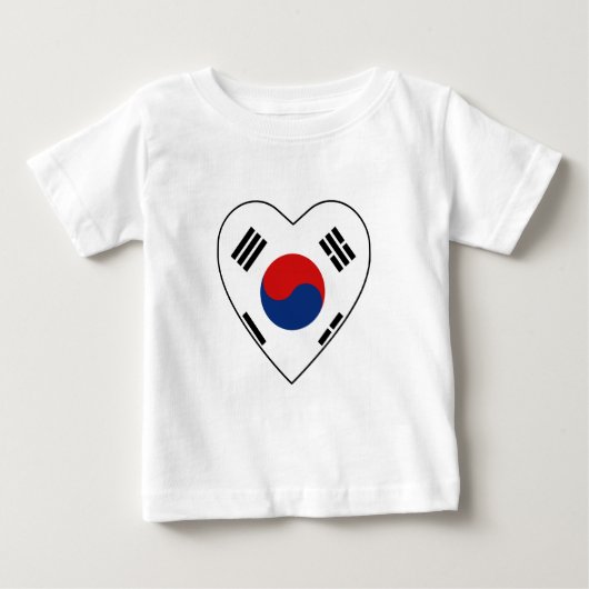 Pour Bébé T-shirt Coeur du drapeau sud-coréen (Devant)