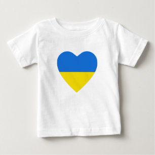 Pour Bébé T-shirt Coeur du drapeau ukrainien