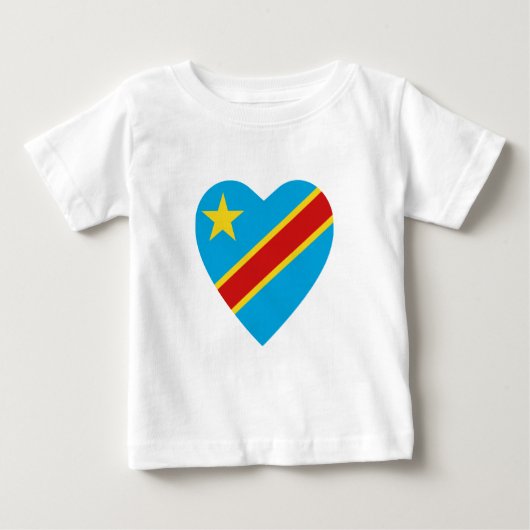 Pour Bébé T-shirt Coeur du pavillon Congo-Kinshasa (Devant)
