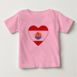 Pour Bébé T-shirt Coeur du pavillon de la Polynésie français